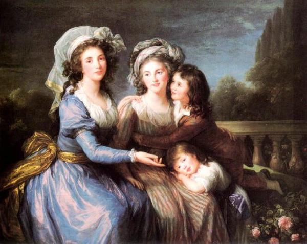 Charles Lebrun Marquise de Roug with Her Sons Alexis and Adrien oil painting picture